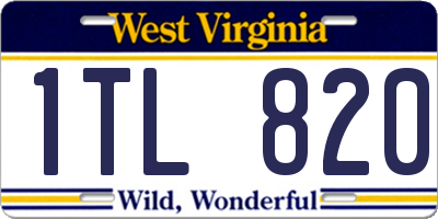 WV license plate 1TL820