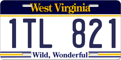 WV license plate 1TL821