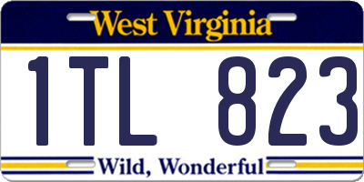 WV license plate 1TL823