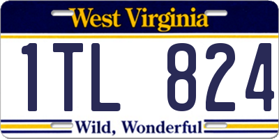WV license plate 1TL824