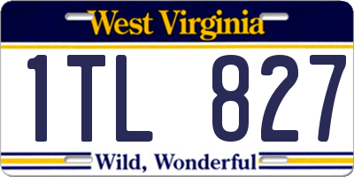 WV license plate 1TL827