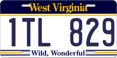 WV license plate 1TL829