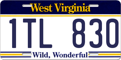 WV license plate 1TL830