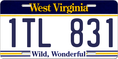 WV license plate 1TL831