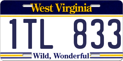 WV license plate 1TL833