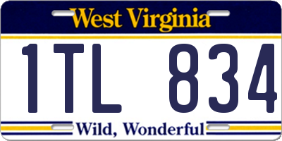 WV license plate 1TL834