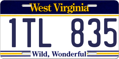 WV license plate 1TL835