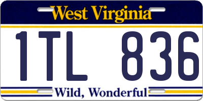 WV license plate 1TL836