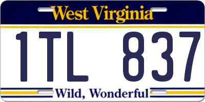 WV license plate 1TL837