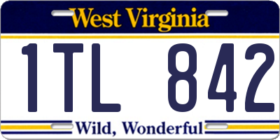 WV license plate 1TL842