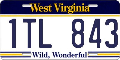 WV license plate 1TL843
