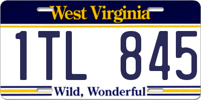 WV license plate 1TL845