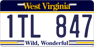 WV license plate 1TL847