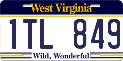 WV license plate 1TL849