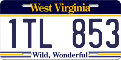 WV license plate 1TL853