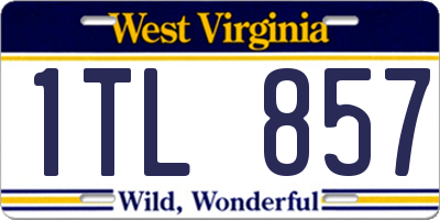 WV license plate 1TL857