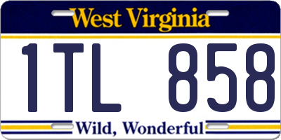 WV license plate 1TL858