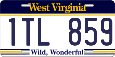 WV license plate 1TL859