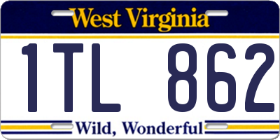 WV license plate 1TL862