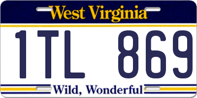 WV license plate 1TL869