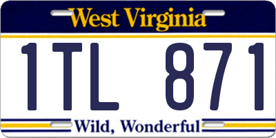 WV license plate 1TL871