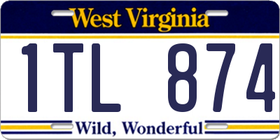 WV license plate 1TL874