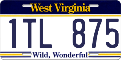 WV license plate 1TL875