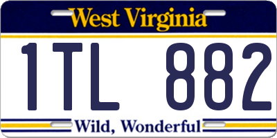 WV license plate 1TL882