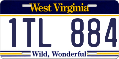 WV license plate 1TL884