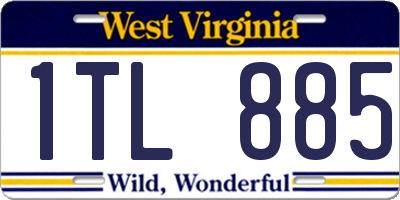 WV license plate 1TL885