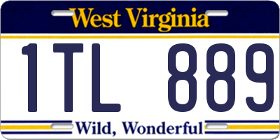 WV license plate 1TL889