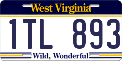 WV license plate 1TL893