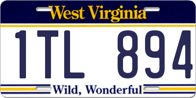 WV license plate 1TL894