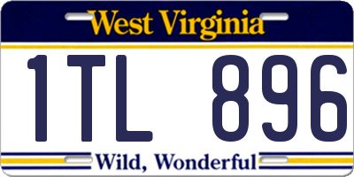 WV license plate 1TL896