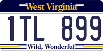 WV license plate 1TL899