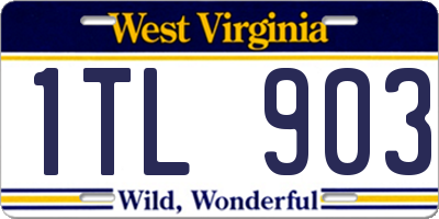 WV license plate 1TL903