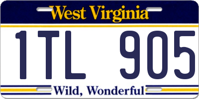 WV license plate 1TL905