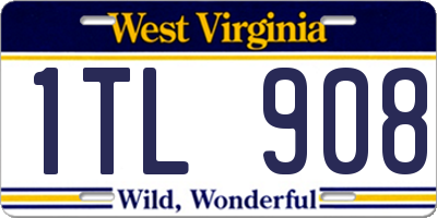 WV license plate 1TL908