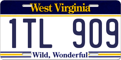 WV license plate 1TL909