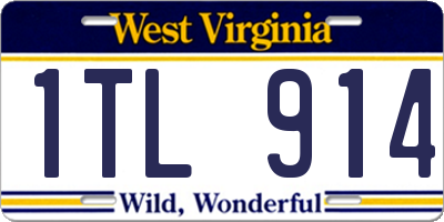 WV license plate 1TL914