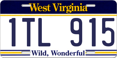 WV license plate 1TL915