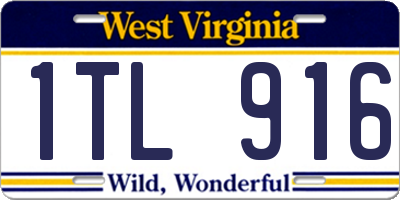 WV license plate 1TL916