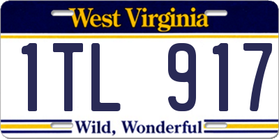 WV license plate 1TL917