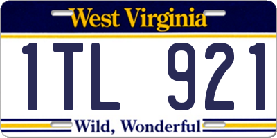WV license plate 1TL921