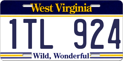 WV license plate 1TL924