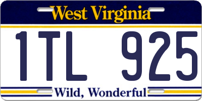WV license plate 1TL925