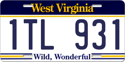 WV license plate 1TL931