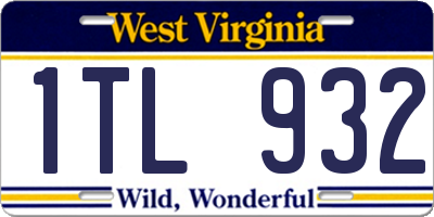 WV license plate 1TL932