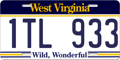 WV license plate 1TL933