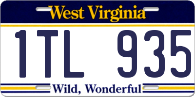 WV license plate 1TL935